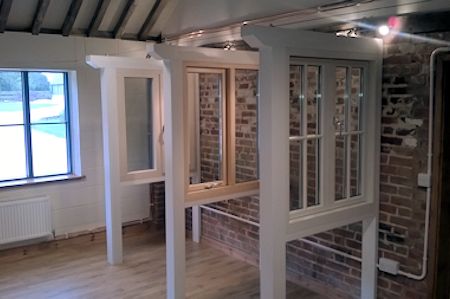 Timber and Aluminium Windows and Doors on display