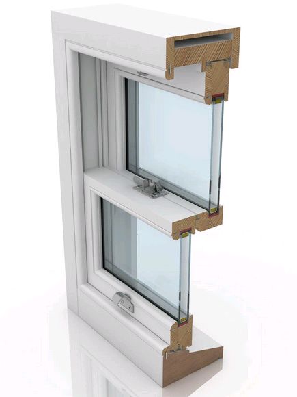 Concealed Spiral Balance Sash, Double Glazed